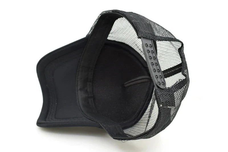 Sleek Black Marlin Fishing Cap by Flat Out Fishing Shirts