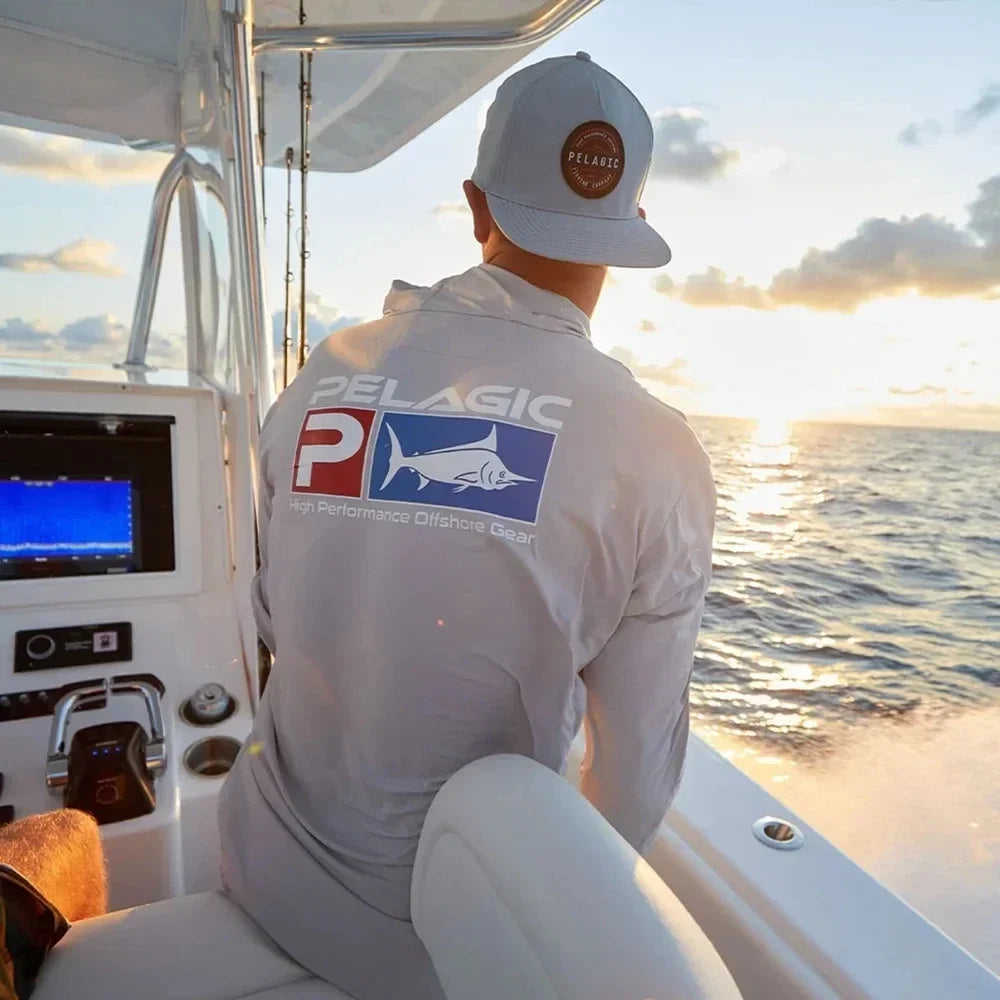 Crimson Marlin Luxury UV Protection Fishing Shirt by Flatout Fishing Shirts