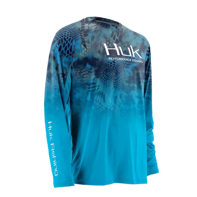 Majestic Marlin Sea Blue UV Protection Fishing Shirt by Flatout Fishing Shirts