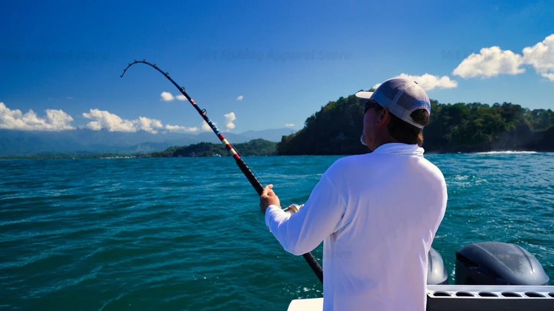 Marlin Hunt Red UV Hooded Fishing Shirt