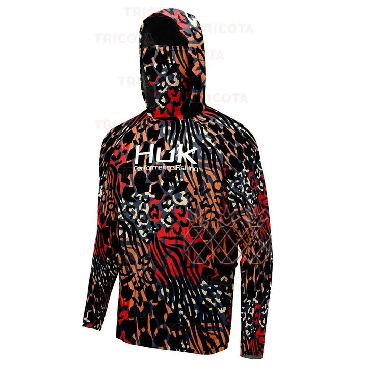 Flat Out Fishing Shirts Marlin Luxe UV Shield Mask Shirt