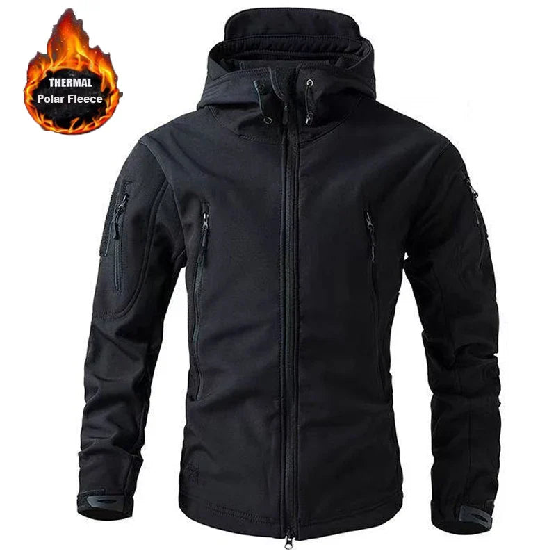 Abyss Black Fleece Thermal Fishing Jacket by Flat Out Fishing Shirts