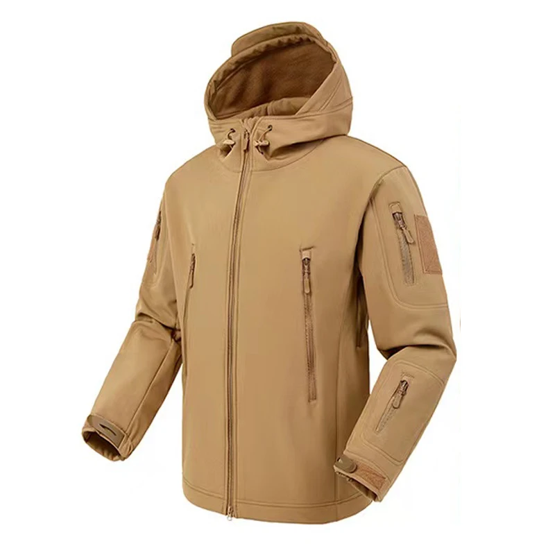 Grey Winter Waterproof Hooded Fleece Jacket