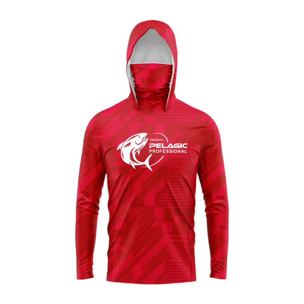Marlin Hunt Red UV Hooded Fishing Shirt
