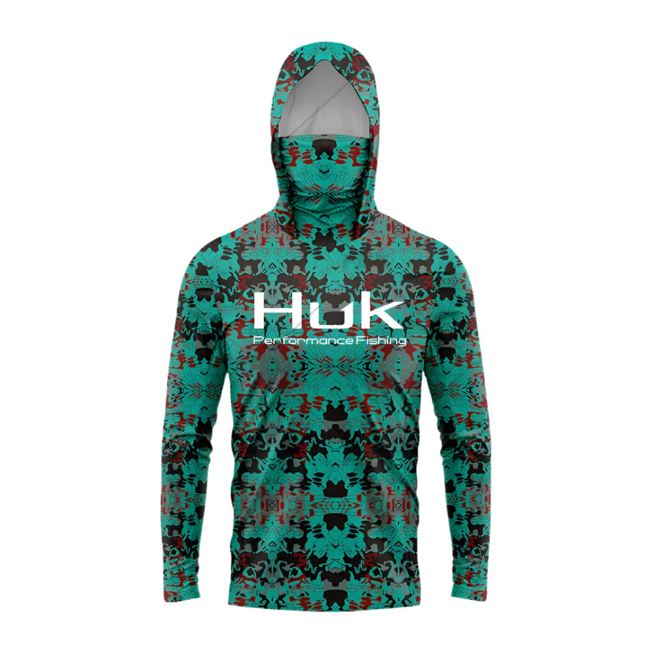 Sleek Marlin UPF 50 Hooded Face Cover Fishing Shirt