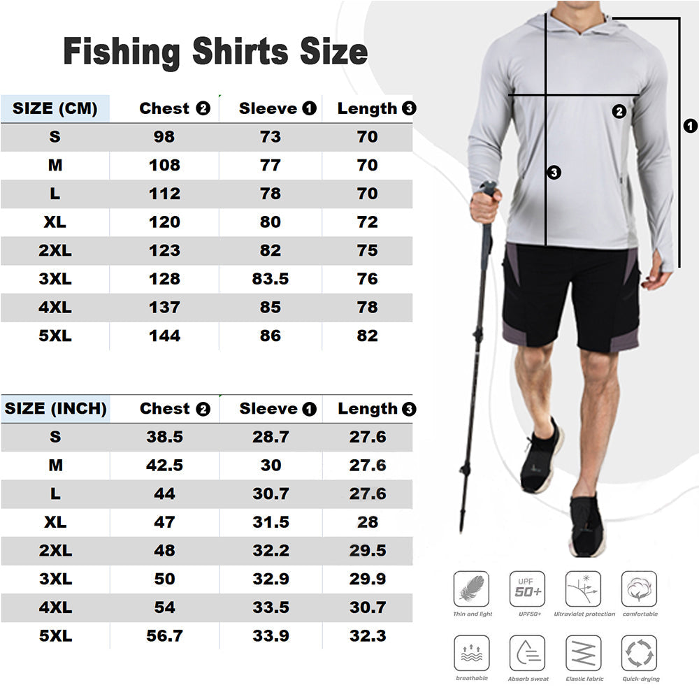 Camo Grey Marlin Hooded Anti-UV Fishing Shirt by Flatout Fishing Shirts