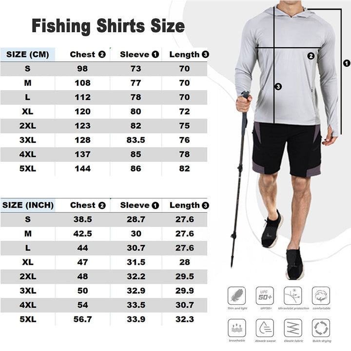 Camo Grey Marlin Hooded Anti-UV Fishing Shirt by Flatout Fishing Shirts