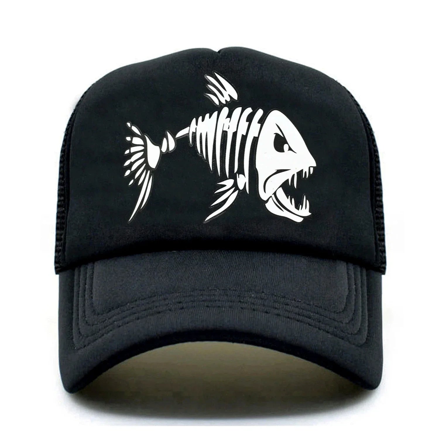 Sleek Black Marlin Fishing Cap by Flat Out Fishing Shirts